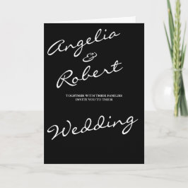 Moderne handgeschriebene Hochzeit von White Script Einladung