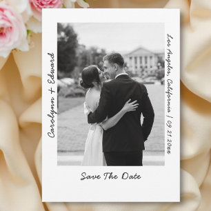 Moderne handgeschriebene Hochzeiten im Foto retten Save The Date