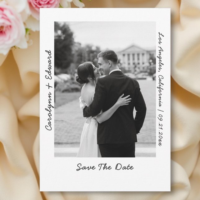 Moderne handgeschriebene Hochzeiten im Foto retten Save The Date (Von Creator hochgeladen)