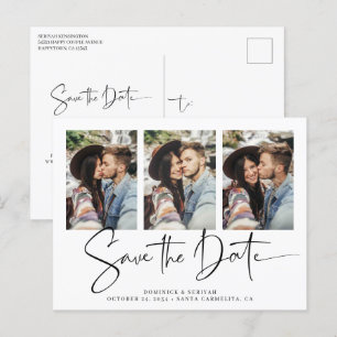 Moderne handgeschriebene Hochzeiten speichern das  Postkarte