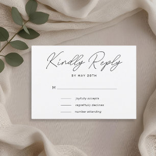 Moderne handgeschriebene Hochzeits-RSVP RSVP Karte