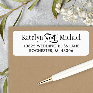 Moderne handgeschriebene Hochzeitsadresse für Paar