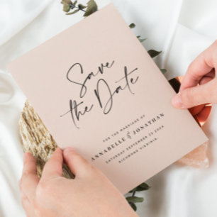 Moderne handgeschriebene Hochzeitsankündigung Save The Date