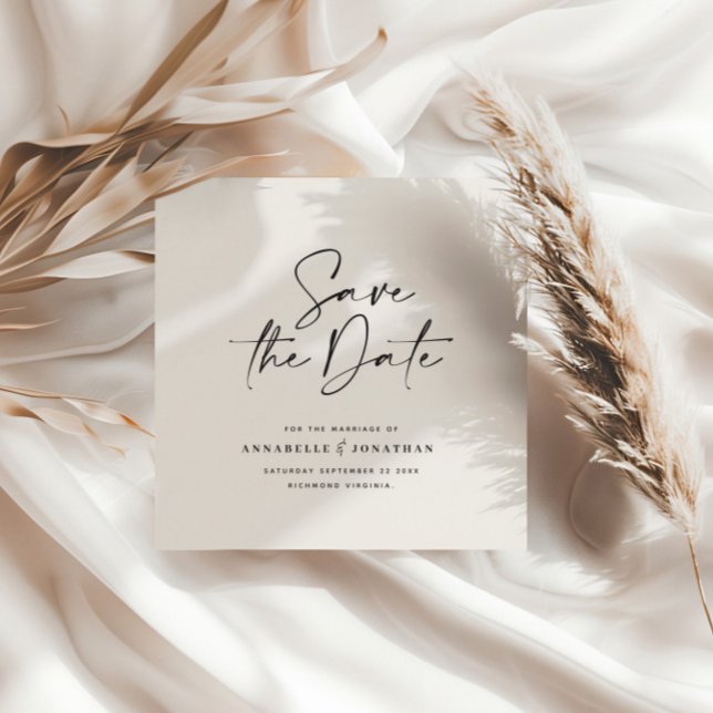 Moderne handgeschriebene Hochzeitsankündigung Save The Date (Von Creator hochgeladen)
