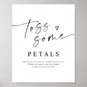 Moderne handgeschriebene Hochzeitstafel 'Petal Tos Poster