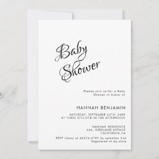 Moderne handgeschriebene Kalligrafie-Baby-Party Einladung