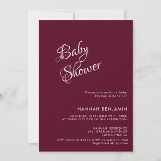 Moderne handgeschriebene Kalligrafie-Baby-Party Einladung