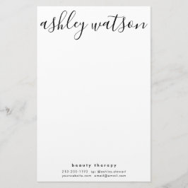 Moderne, handgeschriebene Kalligraphie Schlicht Briefpapier