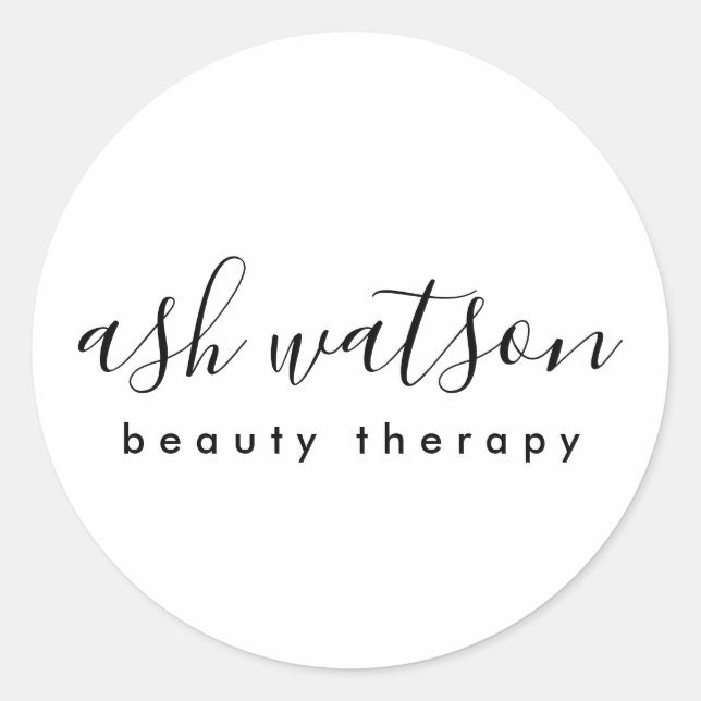 Moderne, handgeschriebene Kalligraphie Schlicht Runder Aufkleber (Vorderseite)