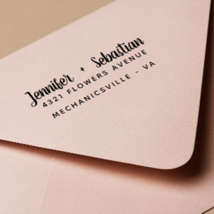 Moderne handgeschriebene kalligraphische Hochzeit Permastempel