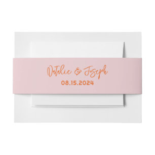 Moderne handgeschriebene Orange Pink Funky Retro W Einladungsbanderole