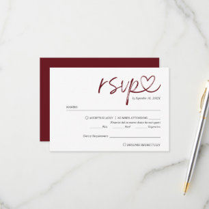 Moderne handgeschriebene Schrift mit Essenswahl-Ho RSVP Karte