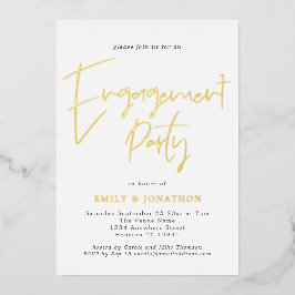 Moderne handgeschriebene Script-Engagement-Partei  Folieneinladung