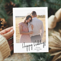 Moderne handgeschriebene Script-Foto Holiday Postc