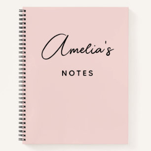Moderne handgeschriebene Signatur-Schrift Blush Notizbuch