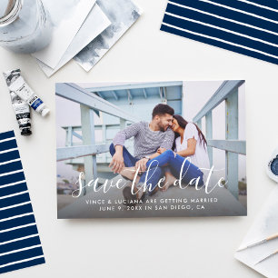 Moderne handgeschriebene Skripte für Hochzeiten vo Save The Date