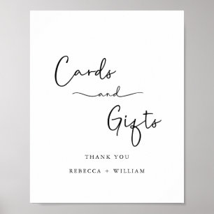 Moderne handgeschriebene Skriptkarten und Geschenk Poster