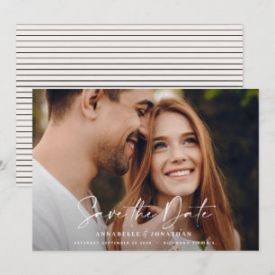 Moderne handgeschriebene Typografie Hochzeit 1 Fot Save The Date
