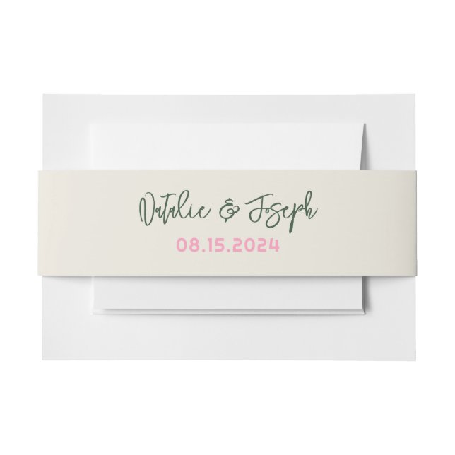 Moderne handgeschriebene Whimsical Fun Retro Hochz Einladungsbanderole (Vorderseite Beispiel)