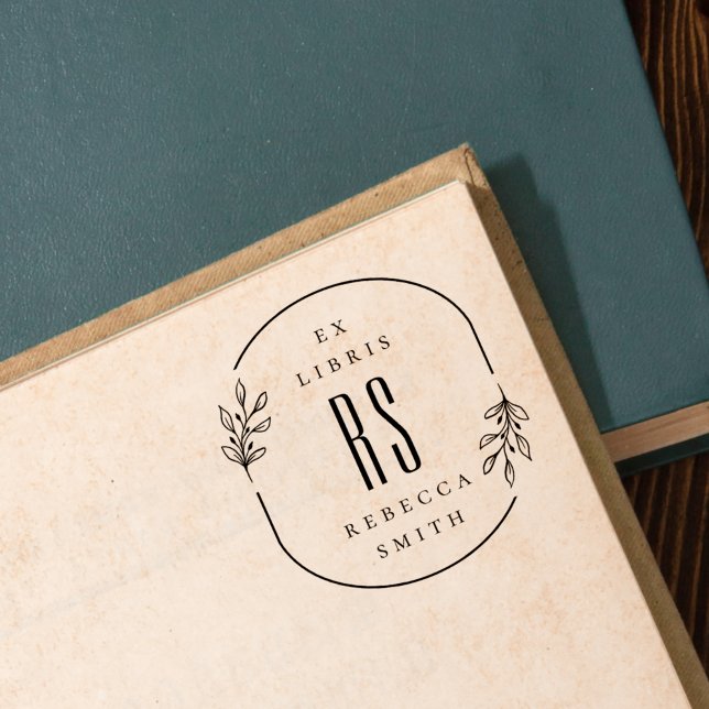 Moderne handgezeichnet Blätter Ex Libris Individue Permastempel (Von Creator hochgeladen)