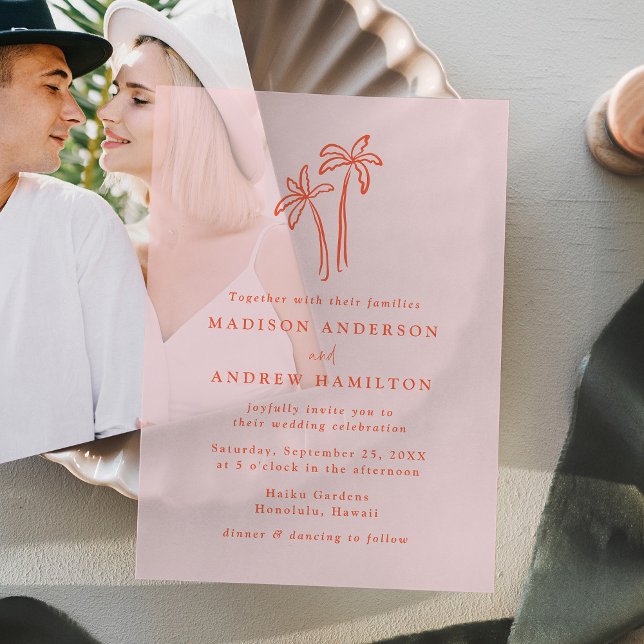 Moderne, handGezeichnet Palmen, rosa Hochzeit (Von Creator hochgeladen)