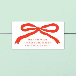 Moderne handGezeichnet Weihnachtsfeiertage in Red  Adressaufkleber