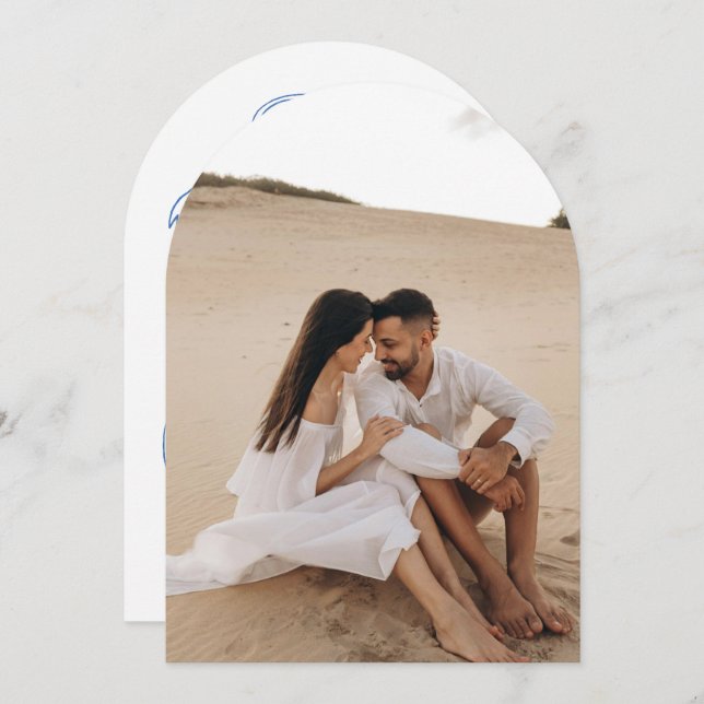 Moderne handgezeichnete Arch Foto Underlay UAWG We Einladung (Vorne/Hinten)