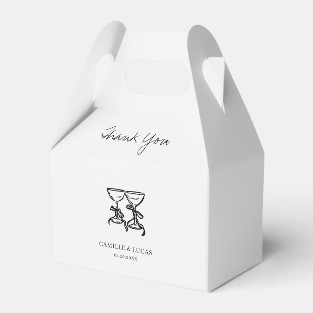 Moderne handgezeichnete Hochzeit Geschenkschachtel (Vorderseite)