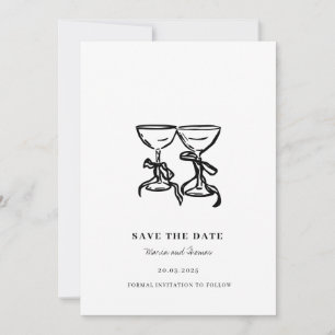 Moderne handgezeichnete Hochzeit rettet das Datum Save The Date