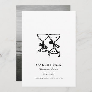 Moderne handgezeichnete Hochzeit rettet das Datum Save The Date