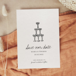Moderne handgezeichnete Hochzeit rettet das Datum Save The Date