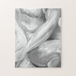 Moderne handgezeichnete, männlich-nude abstrakte M Puzzle