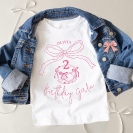 Moderne handgezeichnete rosa Bow Kuchen Geburtstag Baby T-shirt