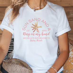 Moderne handgezeichnete Strandbachelorette Tri-Blend Shirt