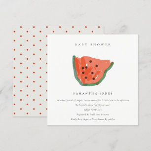 Moderne handgezeichnete Wassermelone Frucht Baby S Einladung