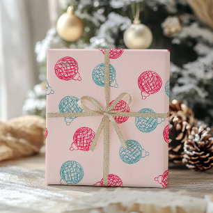 Moderne handgezeichnete Weihnachtsornament-Muster Geschenkpapier