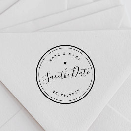 Moderne Handkalligrafie-Hochzeit rettet das Datum Gummistempel