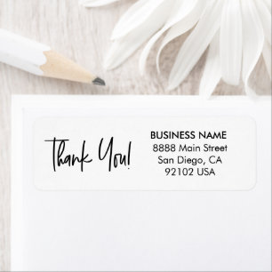 Moderne Handlettering Dankeschön Geschäftsadresse