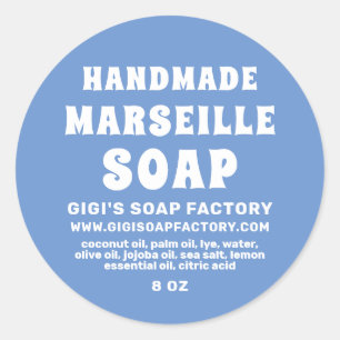 Moderne Handmade Marseille Soap Cornflower Blue Runder Aufkleber