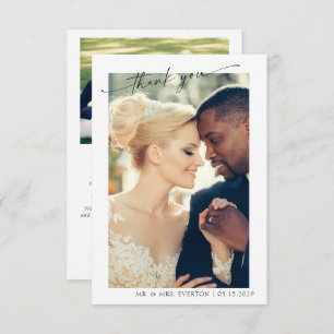 Moderne Handschrift 2 Foto Hochzeit Vielen Dank Dankeskarte