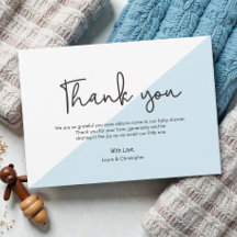 Moderne Handschrift Baby Dusche Blue Vielen Dank