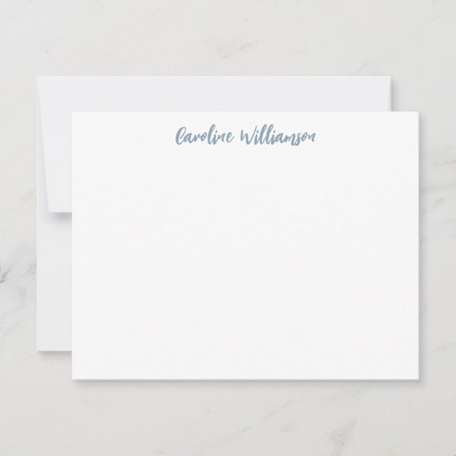 Moderne Handschrift Blue Personalisiert Stationery Mitteilungskarte (Vorderseite)