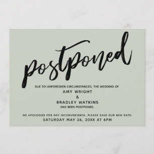 Moderne Handschrift Hochzeit verzögert Sage Card Einladung