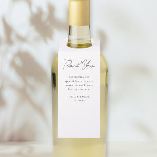 Moderne Handschrift Hochzeitswein Flaschenanhänger