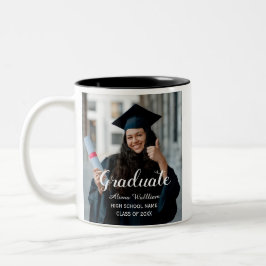 MODERNE HANDSCHRIFT INDIVIDUELL ANGEFERTIGT FOTO ZWEIFARBIGE TASSE