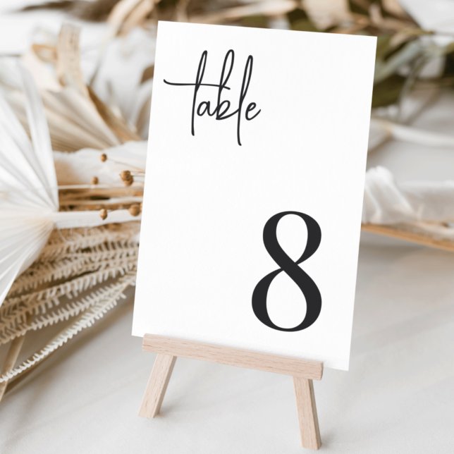 Moderne Handschrift + Klassischer Serif Tischnummer (Von Creator hochgeladen)
