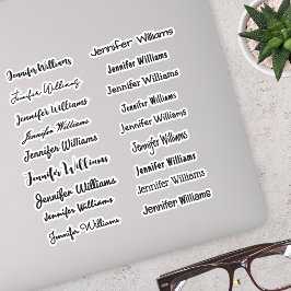 Moderne Handschrift Name (18 Stile) - Schwarz Aufkleber