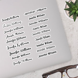 Moderne Handschrift Name (18 Stile) - Schwarz Aufkleber