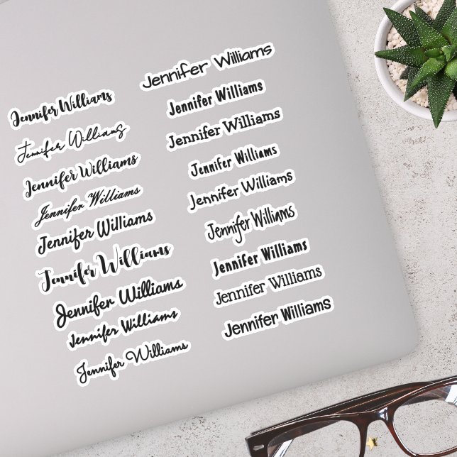 Moderne Handschrift Name (18 Stile) - Schwarz Aufkleber (Von Creator hochgeladen)