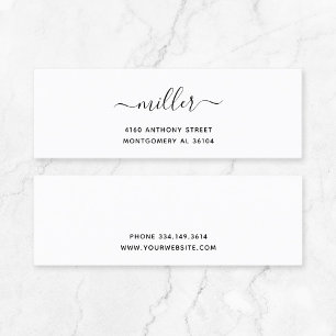 Moderne Handschrift Name & Rücksendeadresse 08d. Mini Visitenkarte